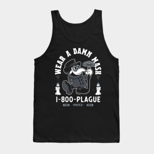 Vintage Cartoon Plague Doctor - Wear a Damn Mask - Macabre Tank Top